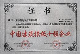 中国建筑模板十强企业